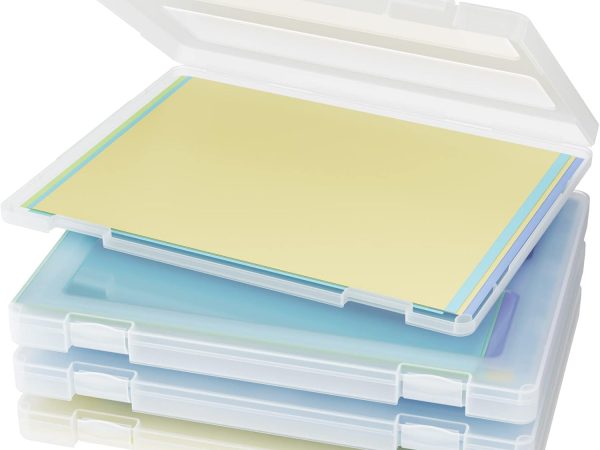 4 Pack A4 Plastic Organiser Boxes for Crafts