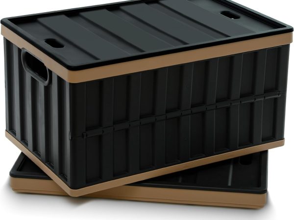 2 Pack 64 Litre Heavy Duty Plastic Storage Bins with Lids