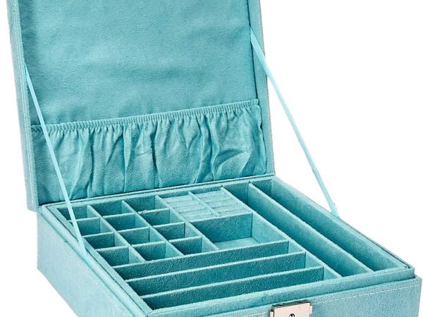 Two Layer Jewellery Display Storage Case with Lock
