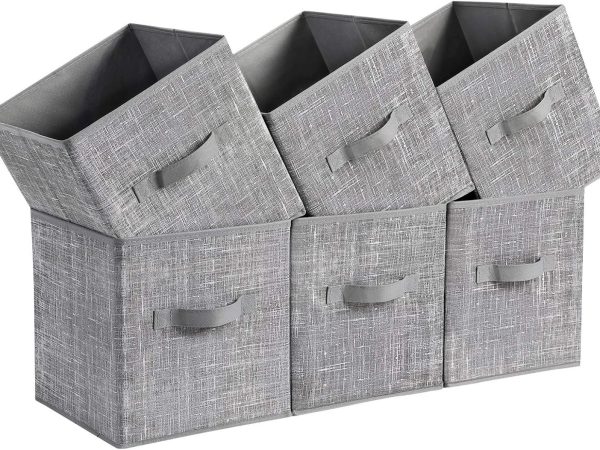 6 Pack 11 Inch Foldable Fabric Storage Cubes with Handles